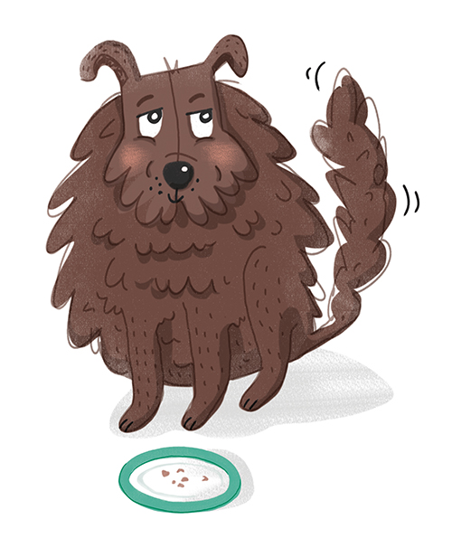 RosaFamosa_Buchillustration_UlrikeHalvax_dickerHund