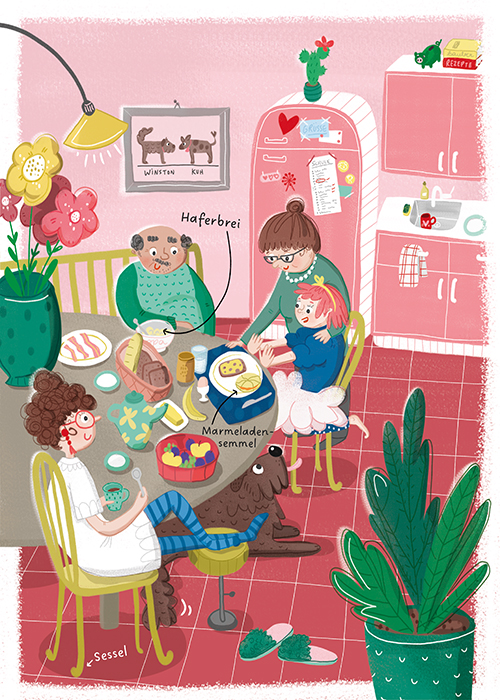 RosaFamosa_Buchillustration_UlrikeHalvax_fruehstueck