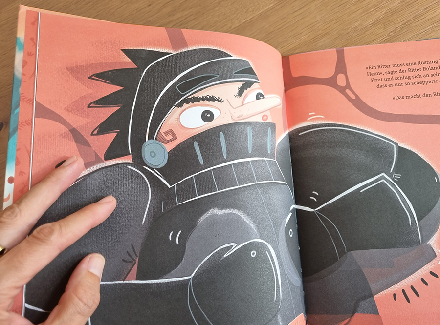 kinderbuchillustration_ulrikehalvax_ritterglitter_mutigsein_anderssein_klischees