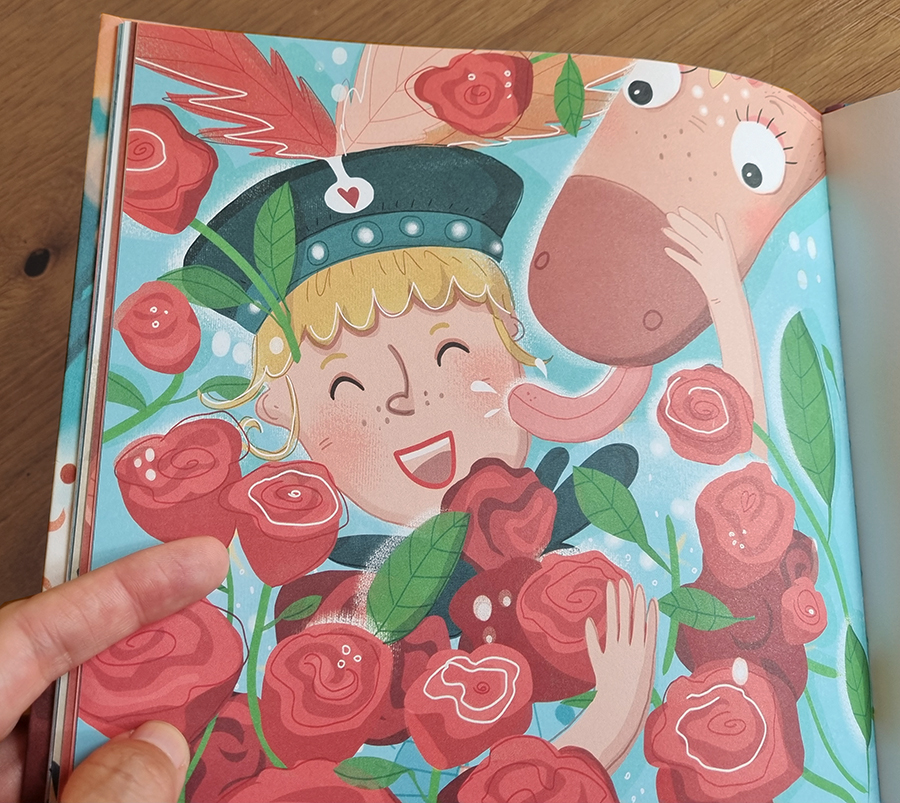 kinderbuchillustration_ulrikehalvax_ritterglitter_mutigsein_anderssein_rosen