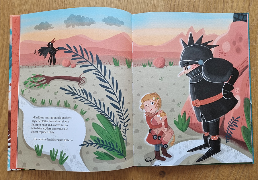 kinderbuchillustration_ulrikehalvax_ritterglitter_mutigsein_anderssein_wild_ritter