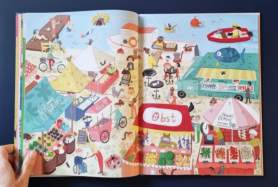 wimmelbuch_wimmelbild_katzen_hafen_markt_illustration_ulrikehalvax